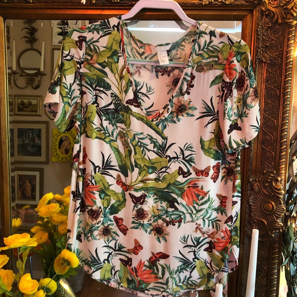 H&M Botanical Print Top